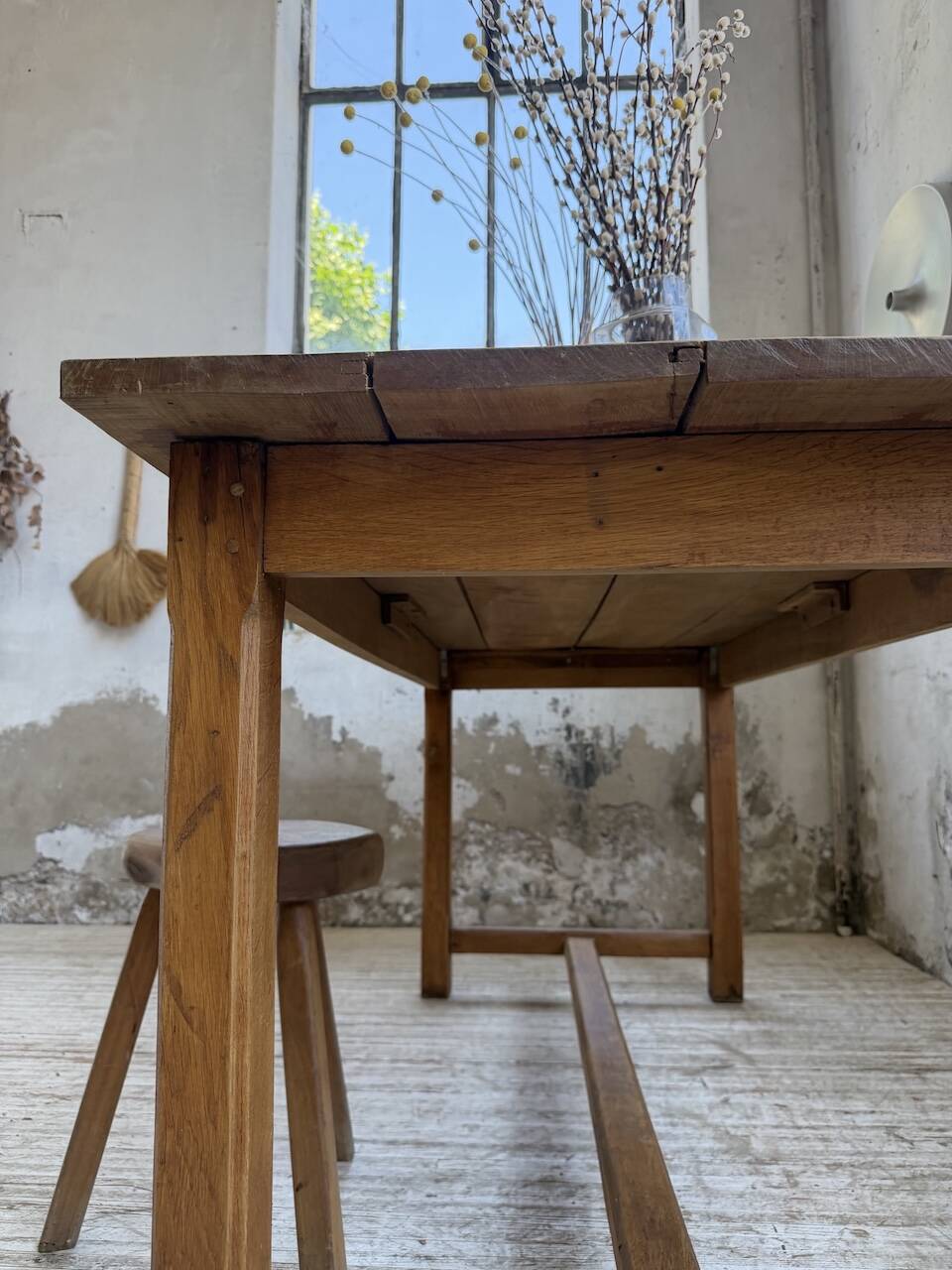 Table de ferme chêne doré 160cm