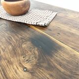 Authentic French farmhouse table from 1890 in solid oak with two drawers.