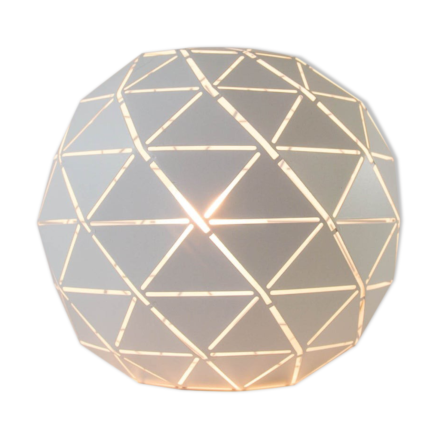 Modernist table lamp vintage white metal sphere 90s