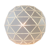 Lampe de table moderniste sphère en métal blanc vintage années 90