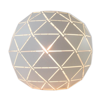 Lampe de table moderniste sphère en métal blanc vintage années 90