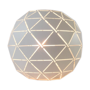 Lampe de table moderniste sphère en métal blanc vintage années 90
