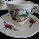 Six sarreguemines cups and saucers, obernai model