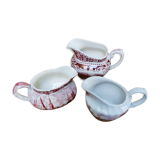 Collection of 3 milk jars in faience