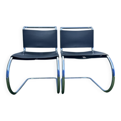 Paire de chaises MR 10 avec lacets Mies Van der Rohe, Knoll International