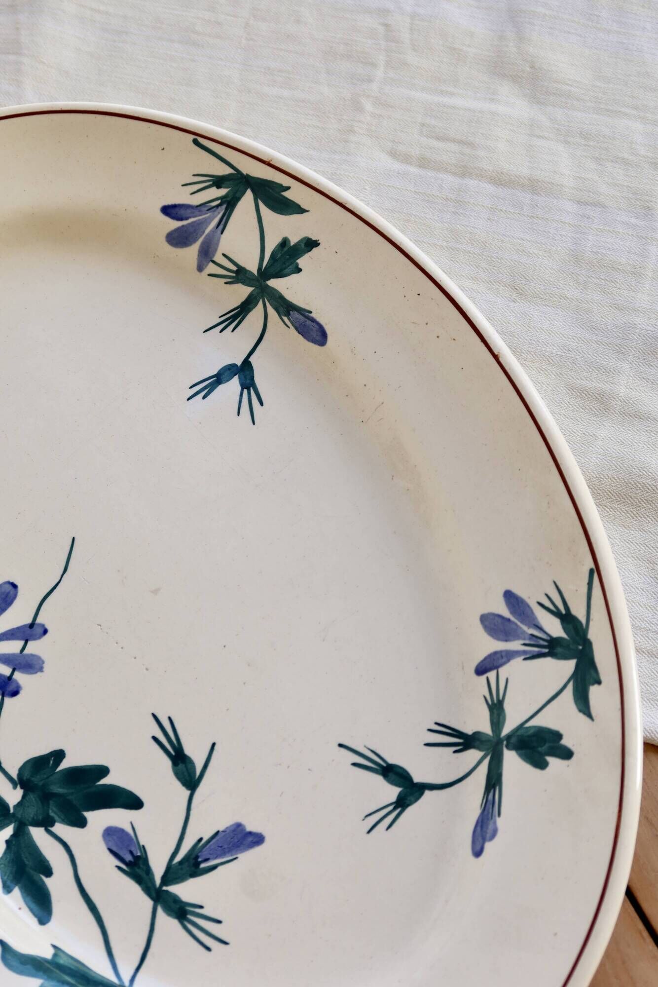 Vintage oval serving dish, Longchamp terre de fer, model Edith.