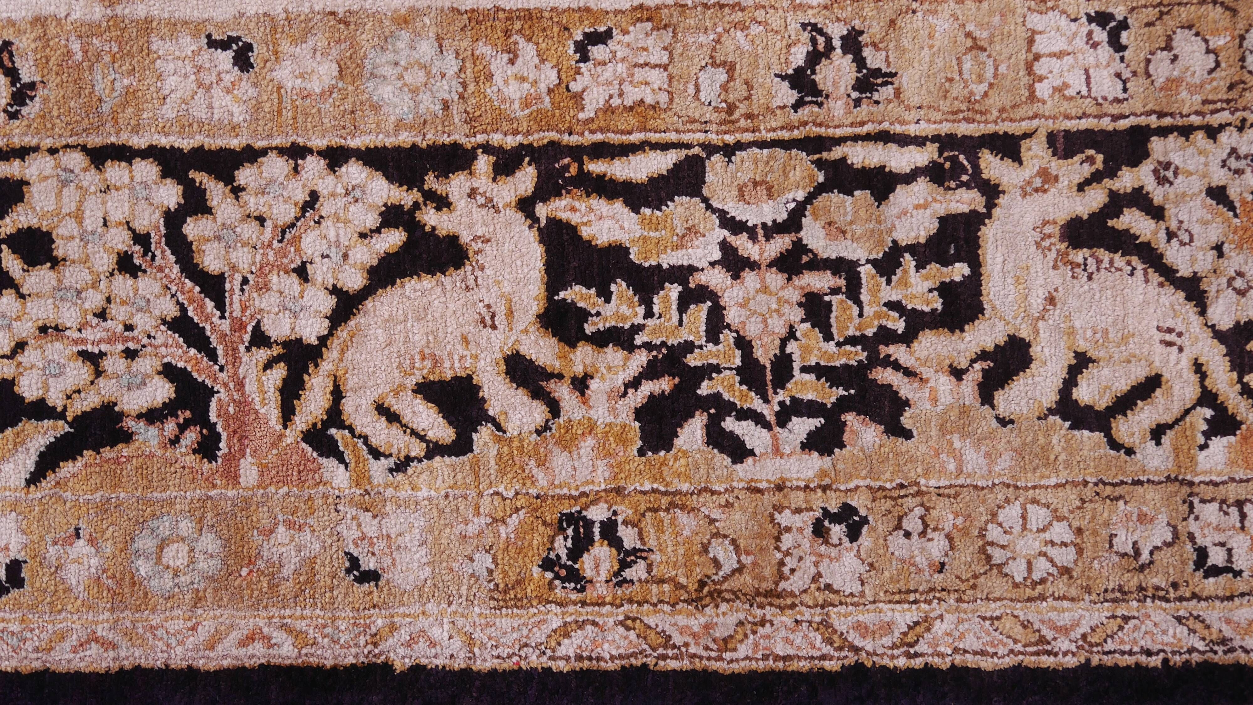 GHOUM handmade Persian silk rug 216 x 138 cm