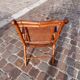 Bamboo folding chair and caning, leather and brass