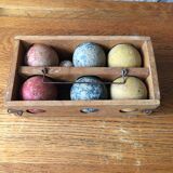Old wooden ball game in its box