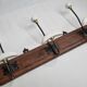 Bistro wall rack in porcelain, metal and wood, vintage