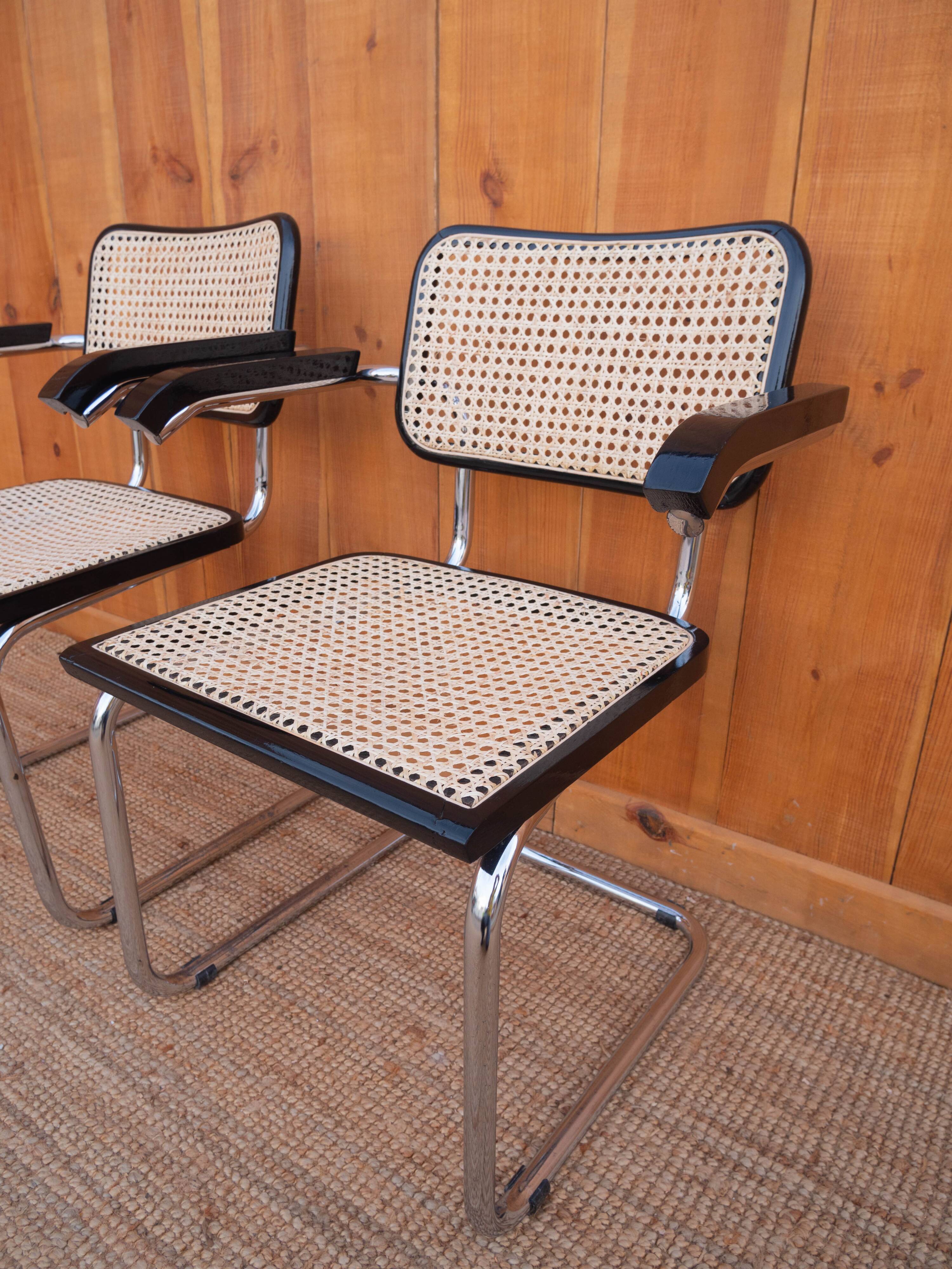 Pair of Cesca B64 armchairs by Marcel Breuer