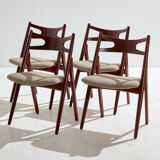 Model CH29P Sawbuck teak dining chairs by Hans J. Wegner for Carl Hansen & Søn, Set of 4