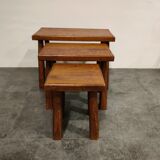 Brutalist pull out tables, 1970