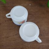 Lot de deux tasses à café fleuries