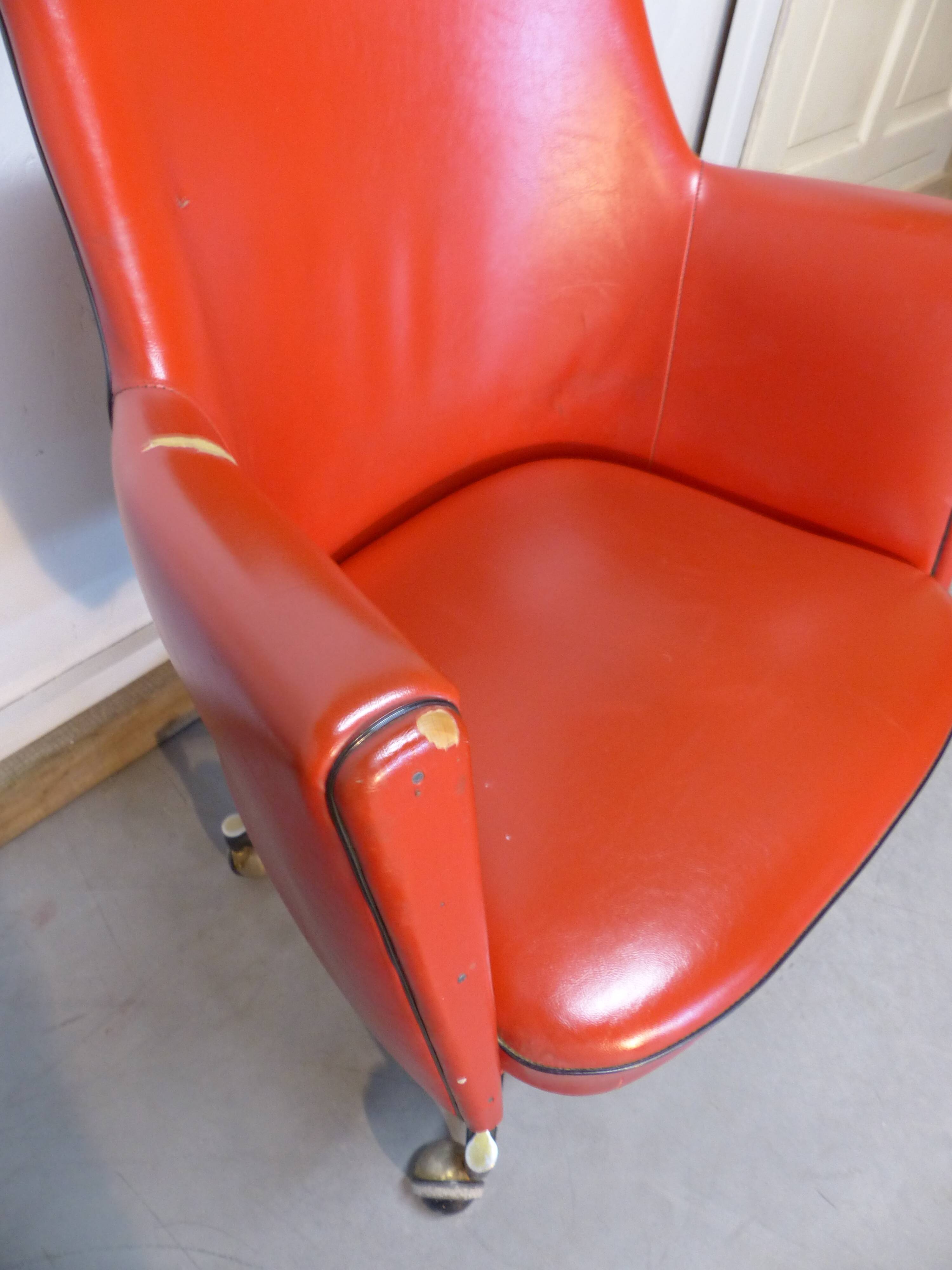 Faux leather office armchair