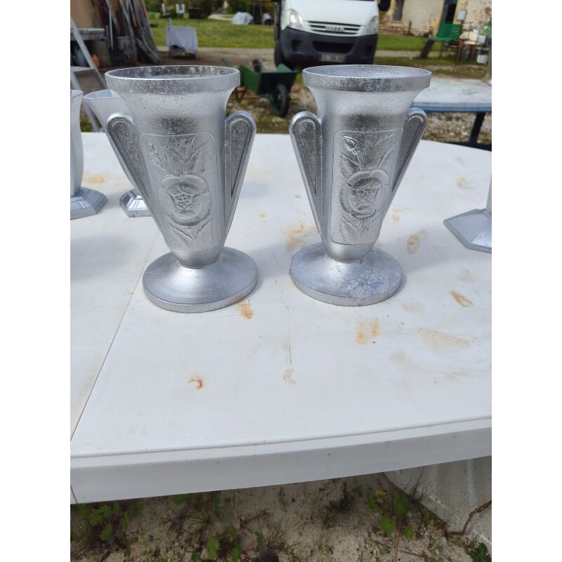 Set of aluminium vases from the 1930s.