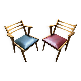 Pair of vintage modernist armchairs from the 50s