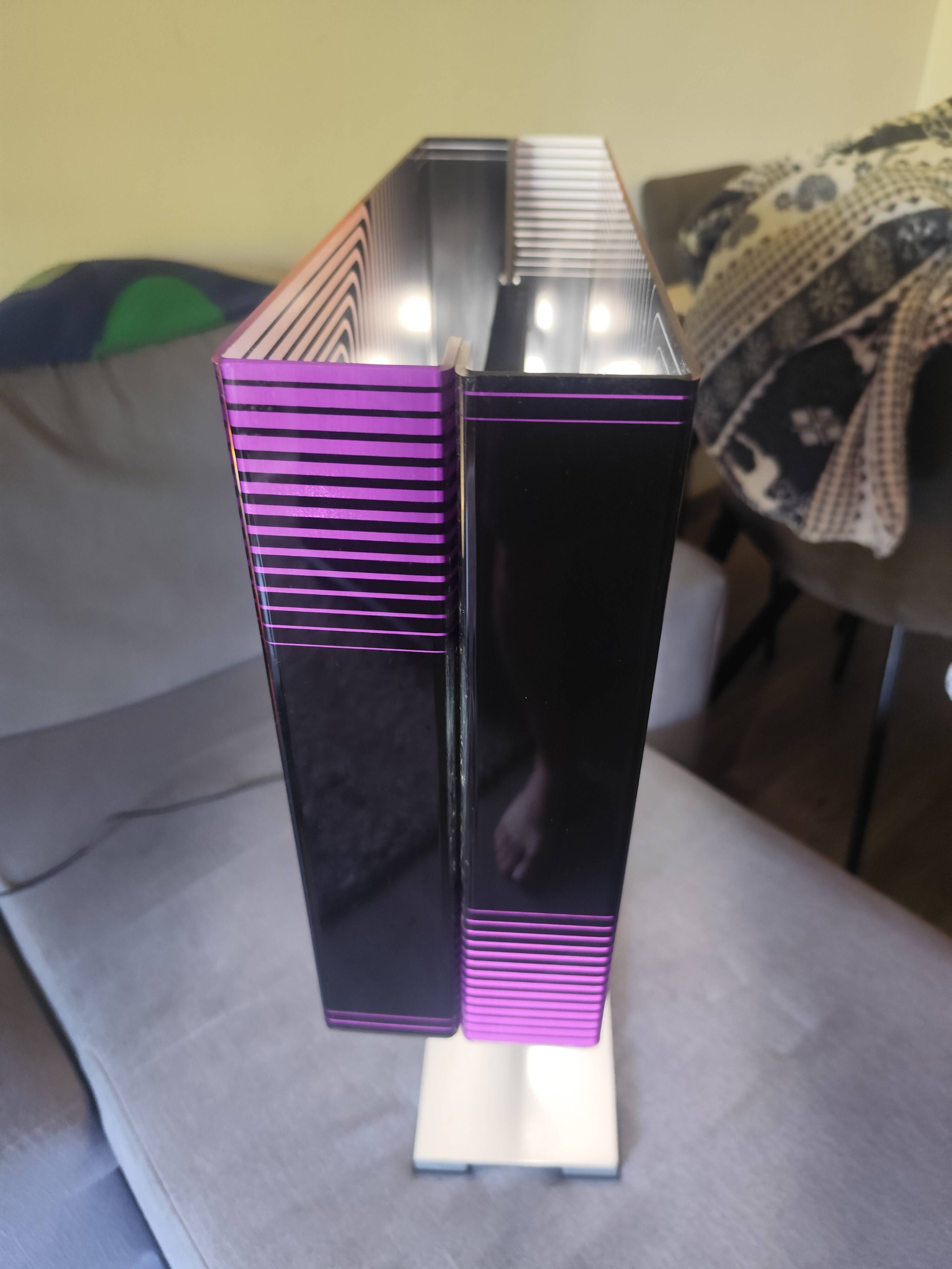 Lamp op art kinetic movement Vasarely Cruz Diez plexiglass and metal