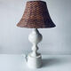 Large turned white wooden lamp