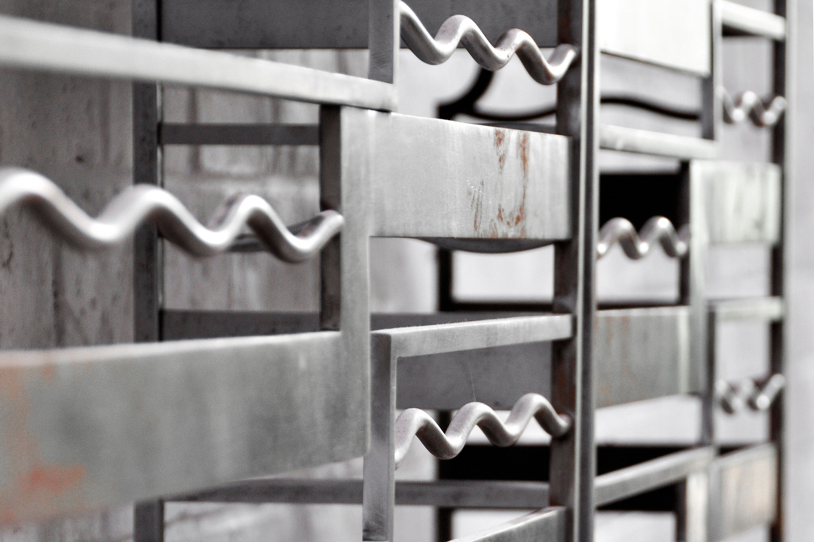 Vintage french metal geometric consoles