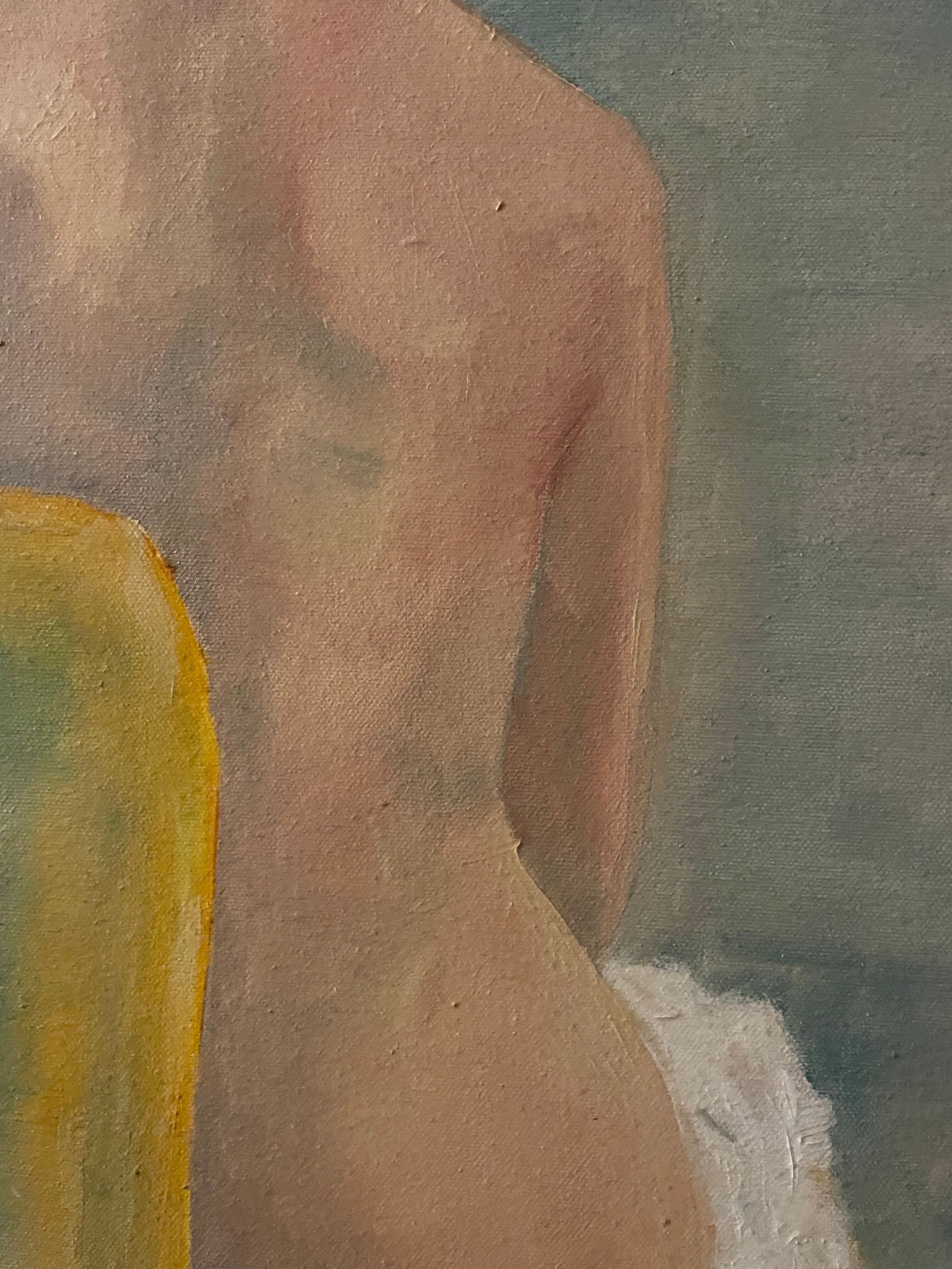 Huile sur toile femme de dos