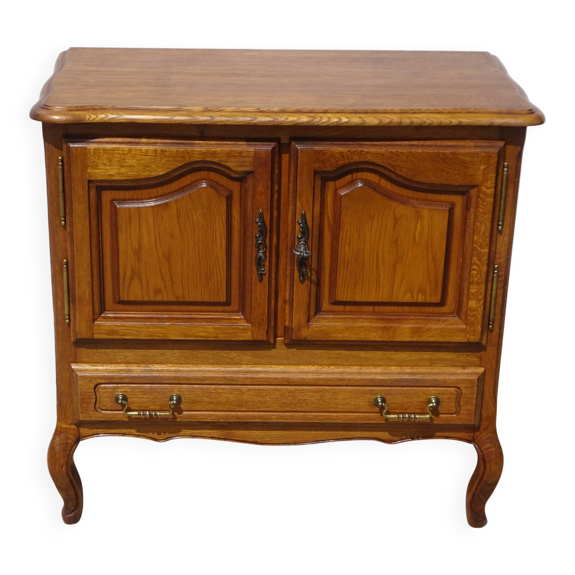 Oak TV unit with a rotating top