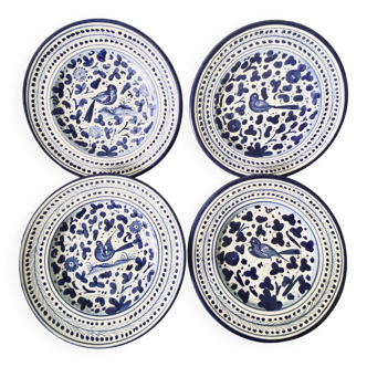 4 Italian craft plates, 80s