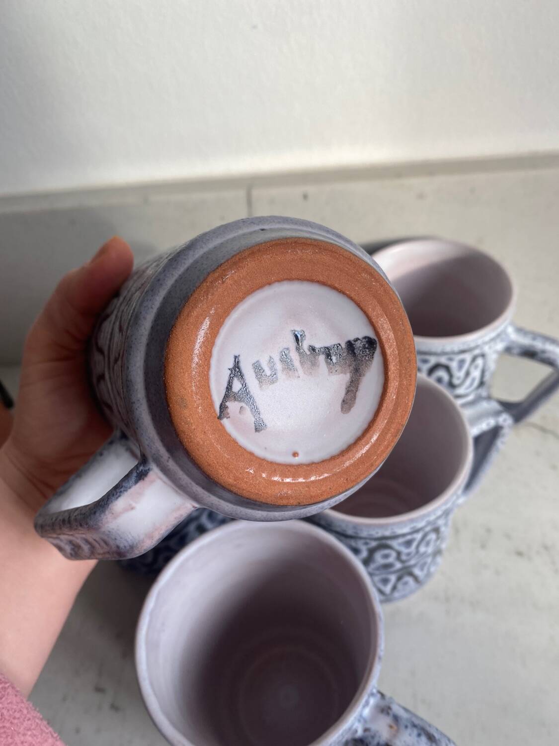 Large ceramic mugs by Jean Austruy