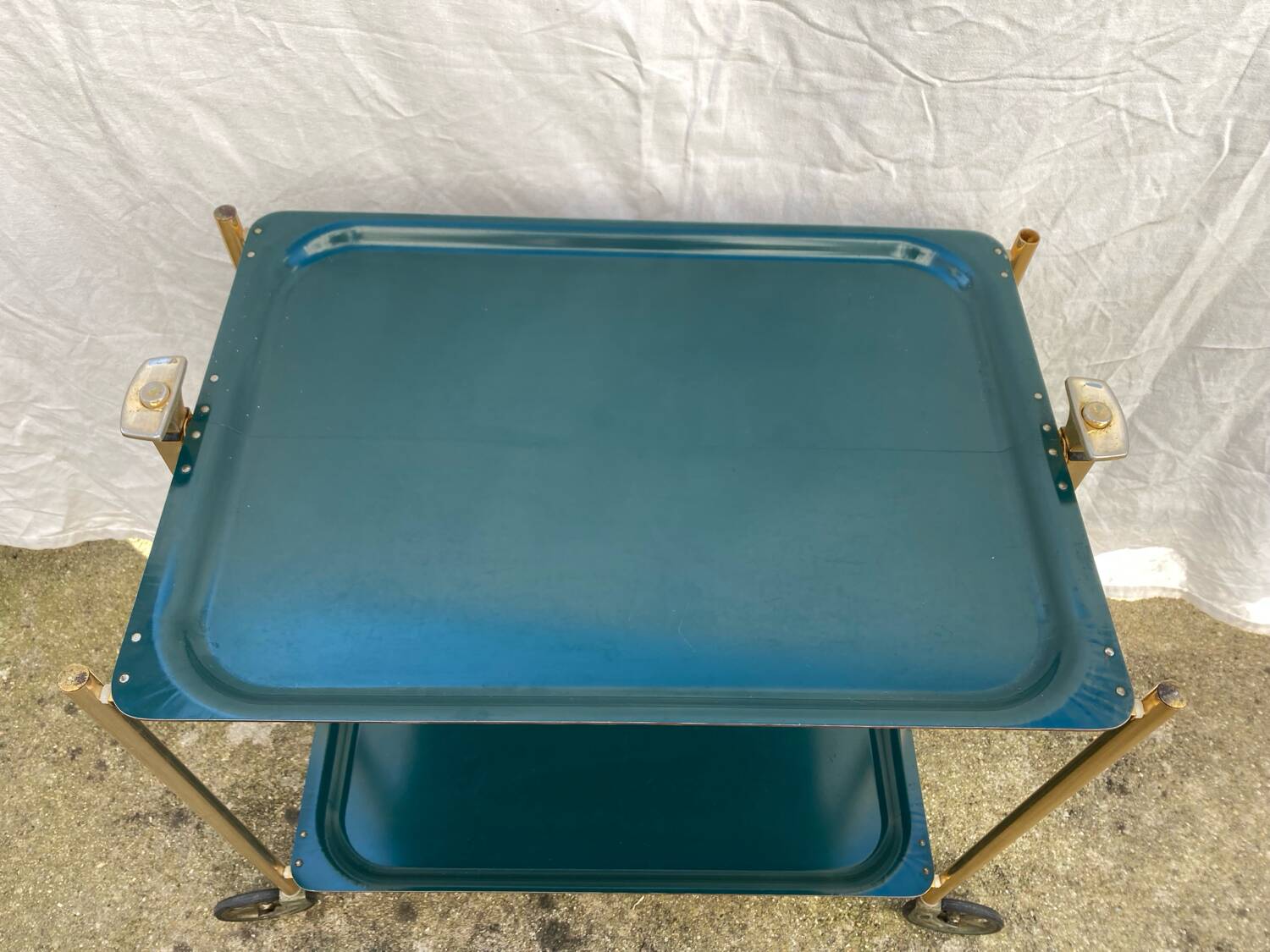 Vintage folding rolling trolley