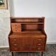 Teak secretary with drawers and sliding top, Denmark, 1960.