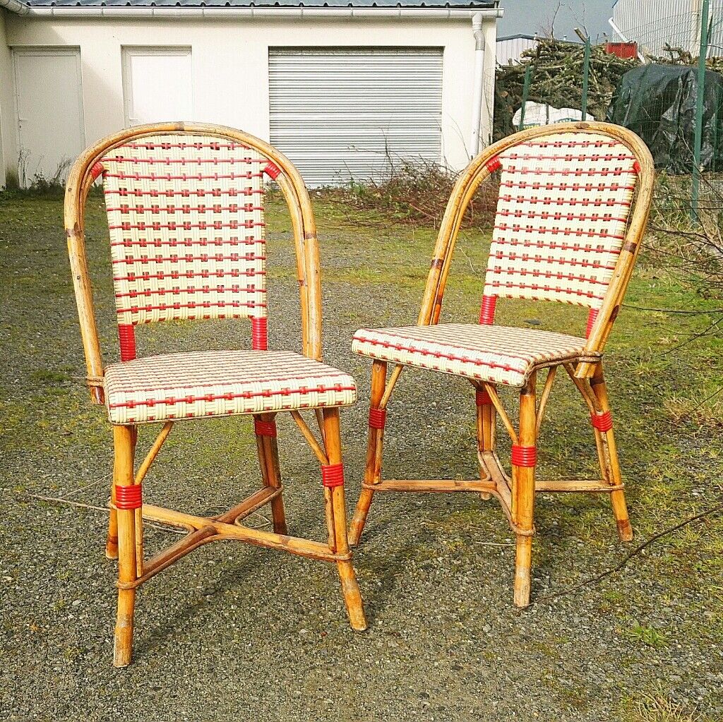 Pairs of Parisian bistro chairs Maison Drucker model Fouquet's N°2