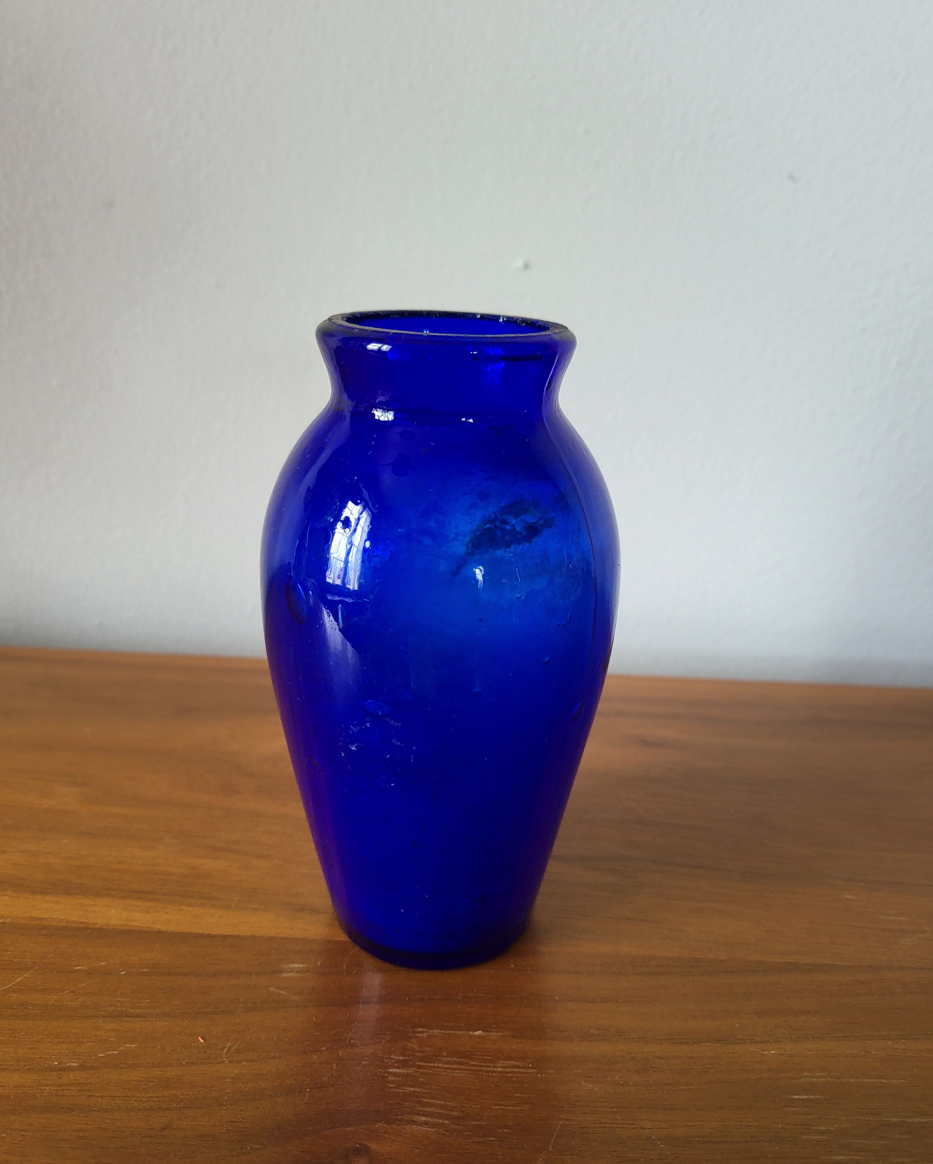 Small cobalt blue glass vase