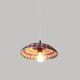 Handmade hanging lamp in colorful woven wicker, Morocco 30x30cm