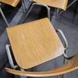Lot of 18 vintage stackable bistro chairs 1970