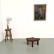 Brutalist tripod coffee table in solid teak – 1970s