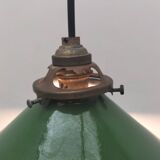 Enameled sheet metal cone pendant light