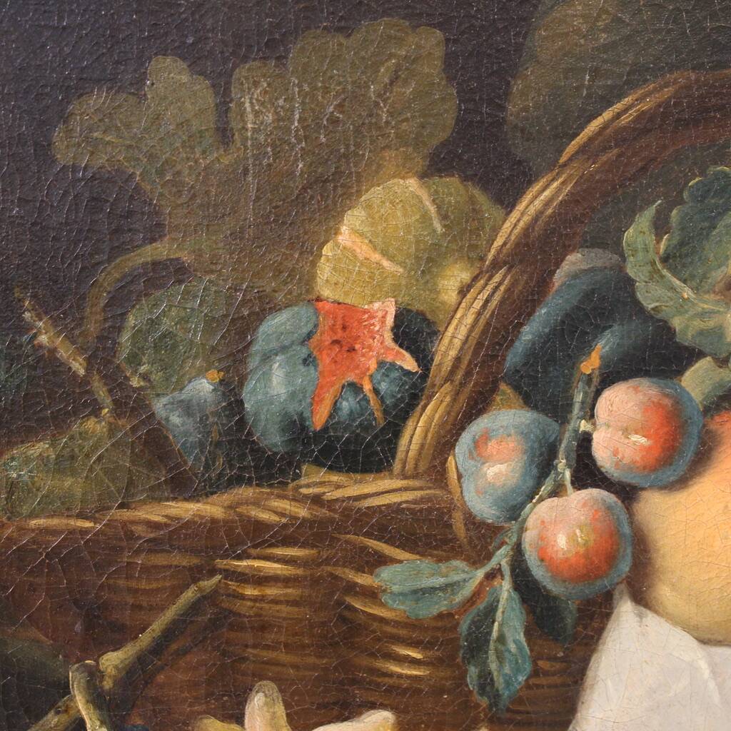 Great 17th century Italian painting, antique still life with fruit