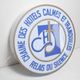Round blue luminous sign 1970 relay of silence, quiet and quiet hotel