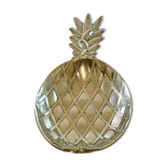 Vide poche ananas en métal argenté