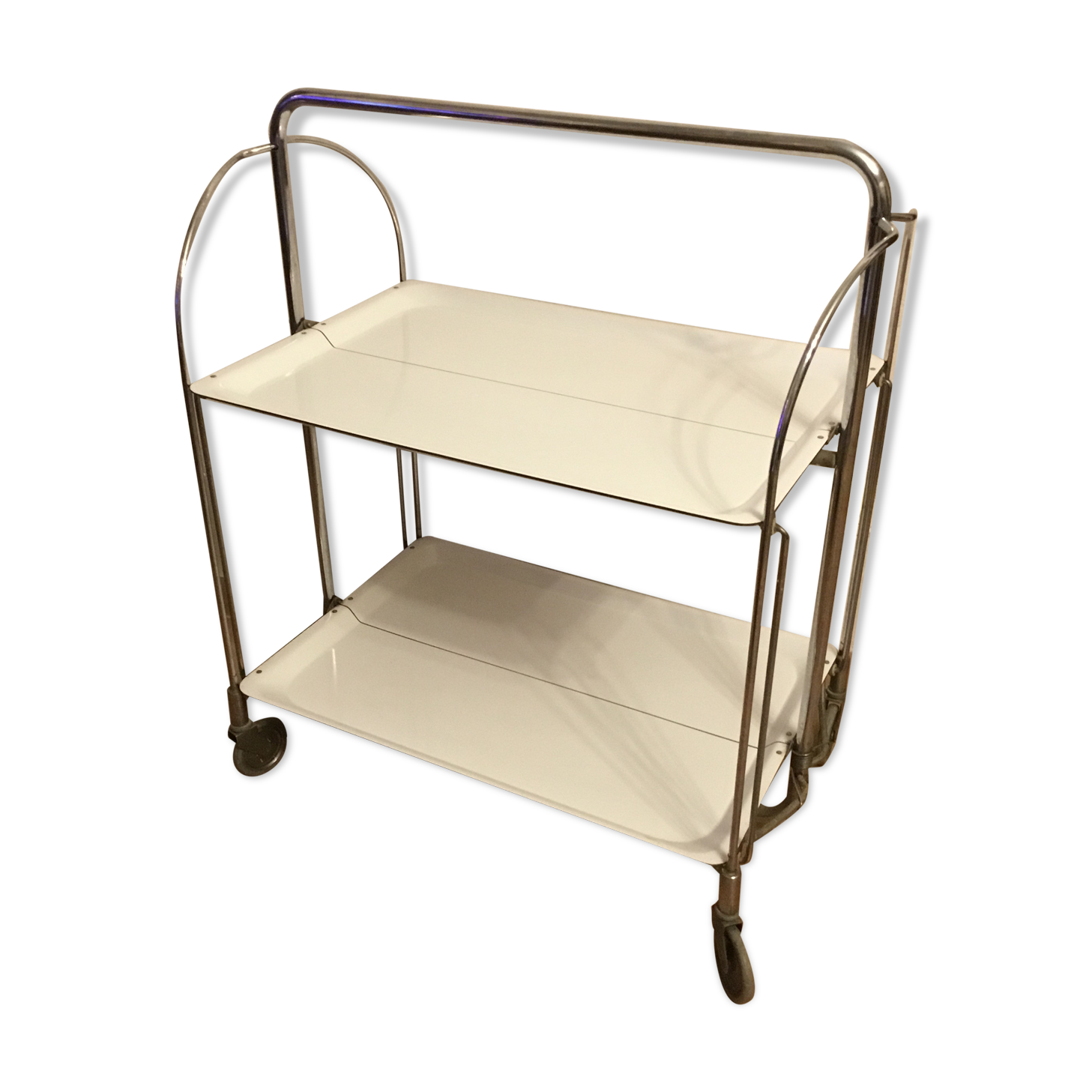 Table serving bar rolling foldable trolley vintage 60-70