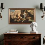 Antique Painting Pastoral Scene From The 18th Century