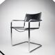 Paire de chaises Matteo Grassi MG5 cuir noir et chrome