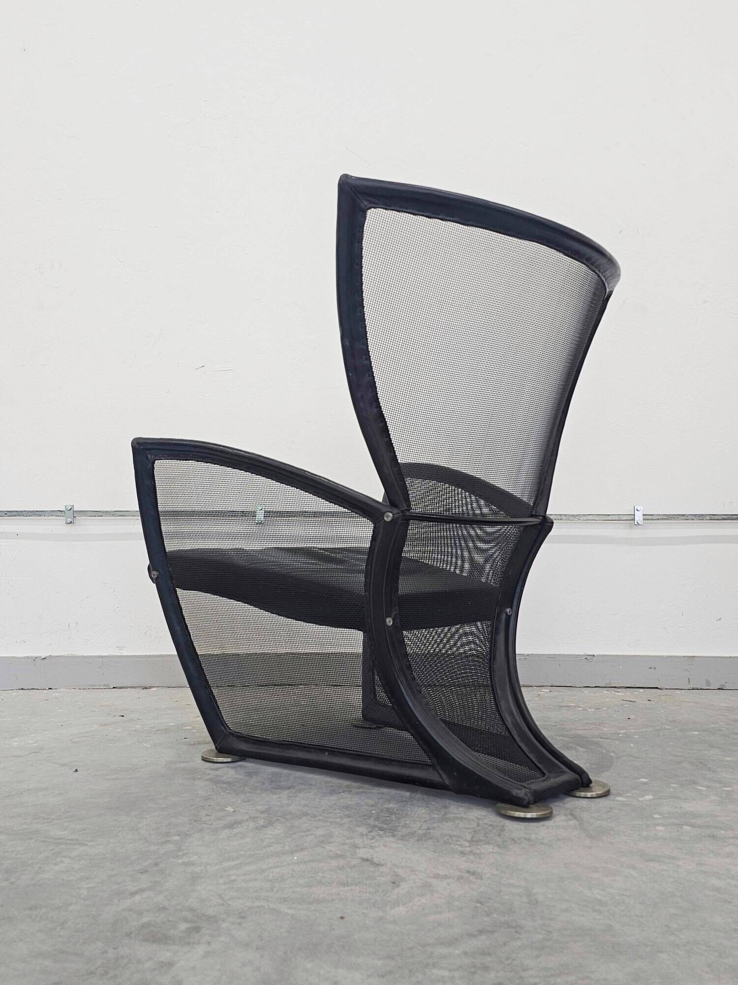 Postmodern armchair and ottoman Privè by Paolo Nava for Arflex