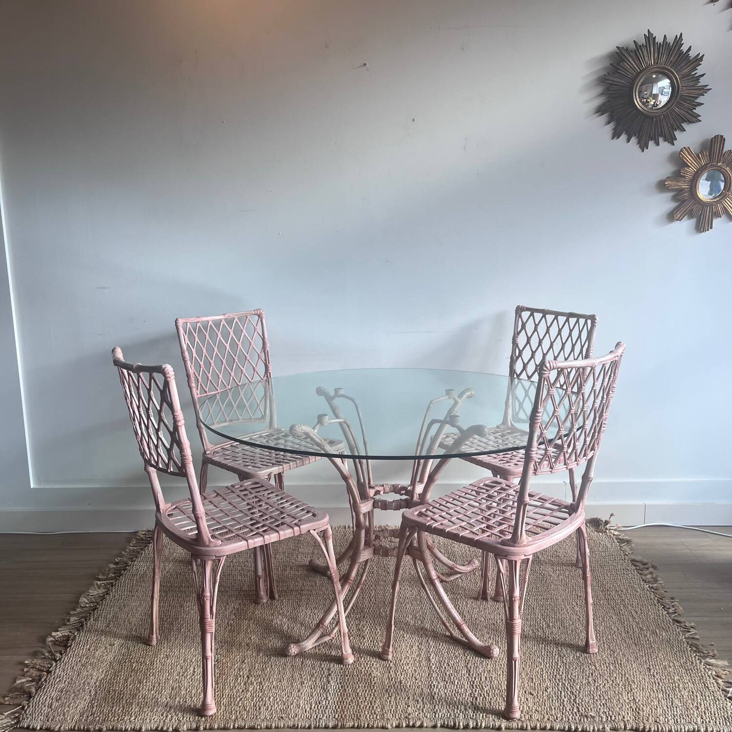 ‘Faux Bamboo garden set table and 4 chairs