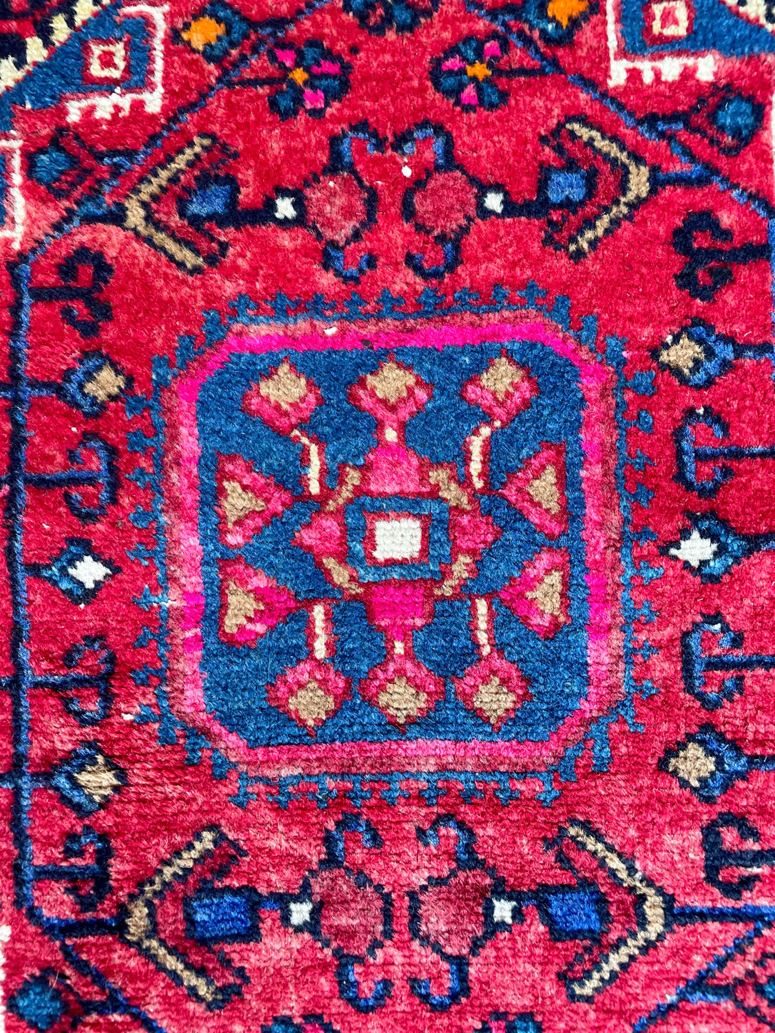 Burgundy Persian rugs pink and midnight blue
