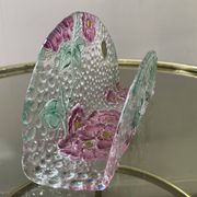 Vintage bohemian crystal mail holder Czechoslovakia