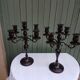 Pair of 5-light metal candlesticks