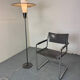 Lampadaire moderniste en acier, laiton et verre, France années 1950
