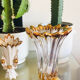 Antique vase in crystal and gilded with fine gold
