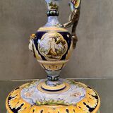 Ewer on flat display in earthenware of Nevers Renaissance decoration